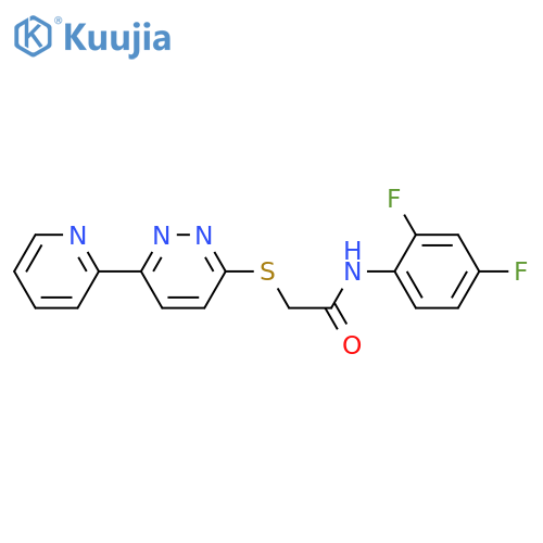 N-(2,4-difluorophenyl)-2-{6-(pyridin-2-yl)pyridazin-3-ylsulfanyl}acetamide structure