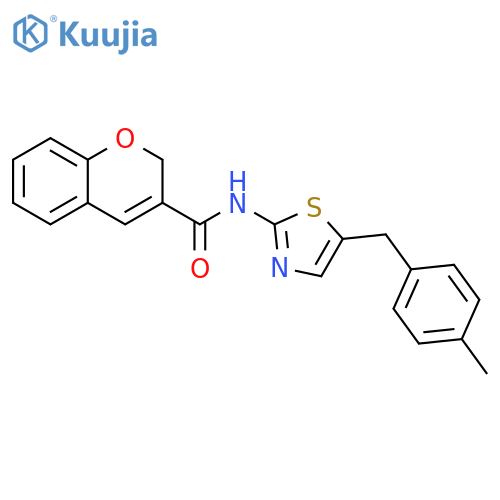 N-{5-(4-methylphenyl)methyl-1,3-thiazol-2-yl}-2H-chromene-3-carboxamide structure