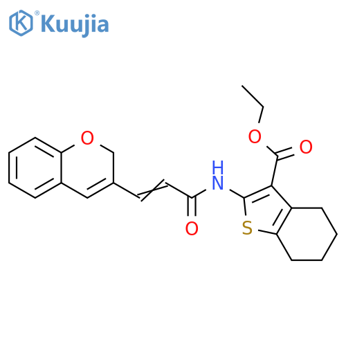 ethyl 2-(2E)-3-(2H-chromen-3-yl)prop-2-enamido-4,5,6,7-tetrahydro-1-benzothiophene-3-carboxylate structure