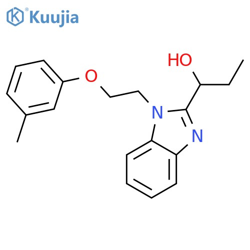 1-{1-2-(3-methylphenoxy)ethyl-1H-1,3-benzodiazol-2-yl}propan-1-ol structure