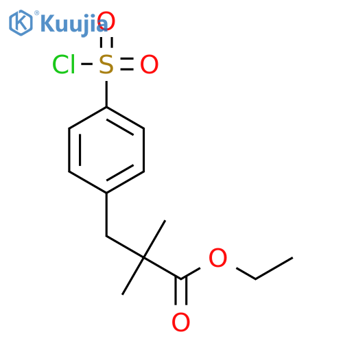 Ethyl 2,2-Dimethyl-3-(4-chlorosulfonylphenyl)propionate structure