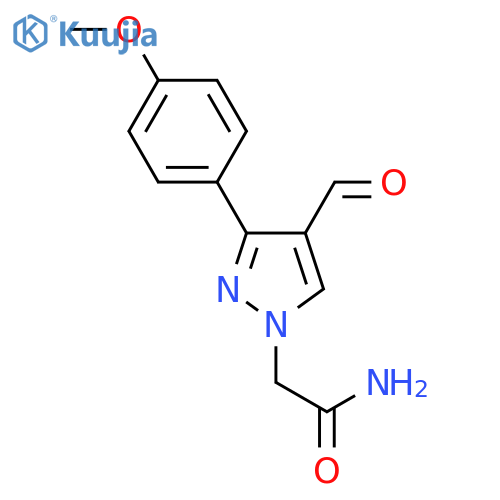 2-4-formyl-3-(4-methoxyphenyl)-1H-pyrazol-1-ylacetamide structure