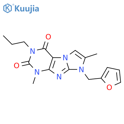 8-(furan-2-yl)methyl-1,7-dimethyl-3-propyl-1H,2H,3H,4H,8H-imidazo1,2-gpurine-2,4-dione structure