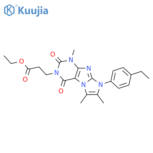 ethyl 3-8-(4-ethylphenyl)-1,6,7-trimethyl-2,4-dioxo-1H,2H,3H,4H,8H-imidazo1,2-gpurin-3-ylpropanoate structure