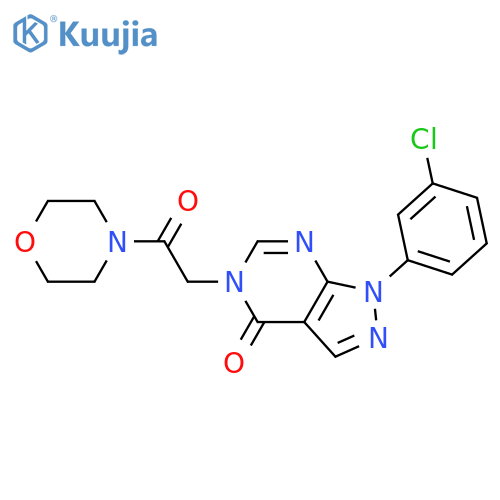 1-(3-chlorophenyl)-5-2-(morpholin-4-yl)-2-oxoethyl-1H,4H,5H-pyrazolo3,4-dpyrimidin-4-one structure