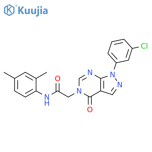 2-1-(3-chlorophenyl)-4-oxo-1H,4H,5H-pyrazolo3,4-dpyrimidin-5-yl-N-(2,4-dimethylphenyl)acetamide structure