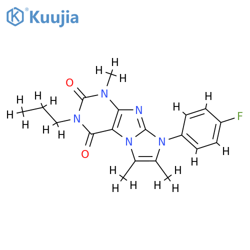 8-(4-fluorophenyl)-1,6,7-trimethyl-3-propyl-1H,2H,3H,4H,8H-imidazo1,2-gpurine-2,4-dione structure