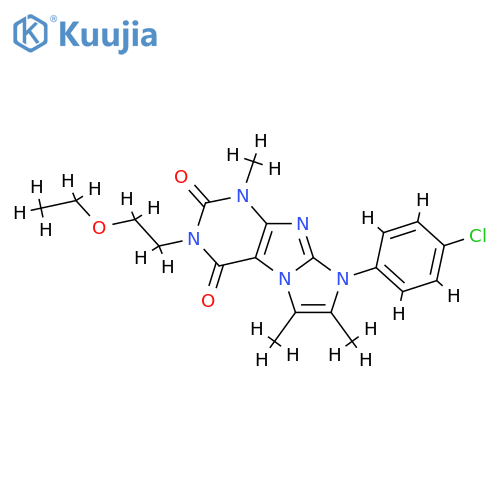8-(4-chlorophenyl)-3-(2-ethoxyethyl)-1,6,7-trimethyl-1H,2H,3H,4H,8H-imidazo1,2-gpurine-2,4-dione structure