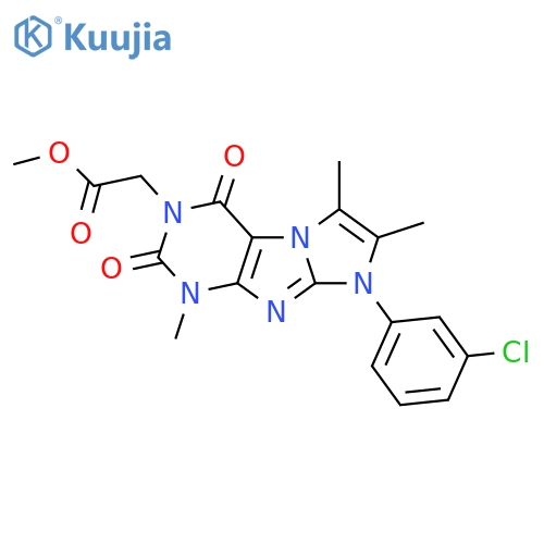 methyl 2-8-(3-chlorophenyl)-1,6,7-trimethyl-2,4-dioxo-1H,2H,3H,4H,8H-imidazo1,2-gpurin-3-ylacetate structure