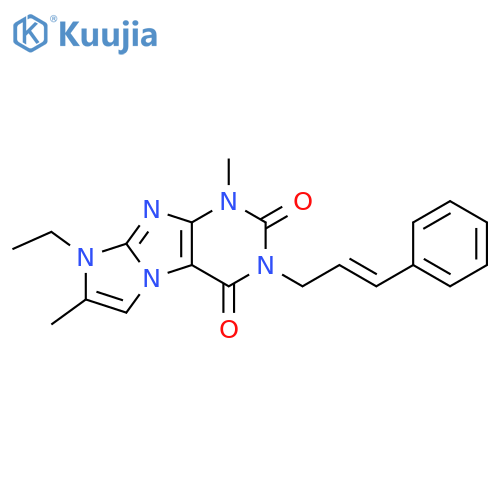 8-ethyl-1,7-dimethyl-3-(2E)-3-phenylprop-2-en-1-yl-1H,2H,3H,4H,8H-imidazo1,2-gpurine-2,4-dione structure
