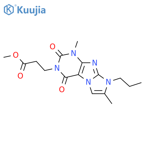 methyl 3-{1,7-dimethyl-2,4-dioxo-8-propyl-1H,2H,3H,4H,8H-imidazo1,2-gpurin-3-yl}propanoate structure