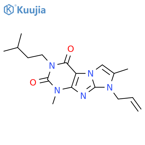 1,7-dimethyl-3-(3-methylbutyl)-8-(prop-2-en-1-yl)-1H,2H,3H,4H,8H-imidazo1,2-gpurine-2,4-dione structure