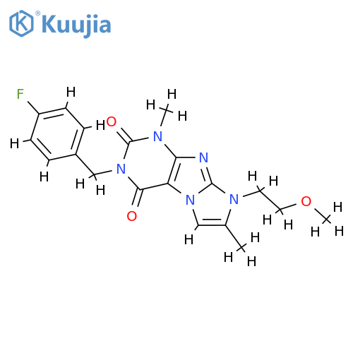 3-(4-fluorophenyl)methyl-8-(2-methoxyethyl)-1,7-dimethyl-1H,2H,3H,4H,8H-imidazo1,2-gpurine-2,4-dione structure