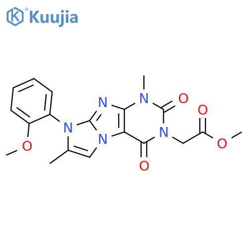 methyl 2-8-(2-methoxyphenyl)-1,7-dimethyl-2,4-dioxo-1H,2H,3H,4H,8H-imidazo1,2-gpurin-3-ylacetate structure