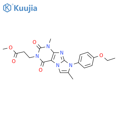 methyl 3-8-(4-ethoxyphenyl)-1,7-dimethyl-2,4-dioxo-1H,2H,3H,4H,8H-imidazo1,2-gpurin-3-ylpropanoate structure