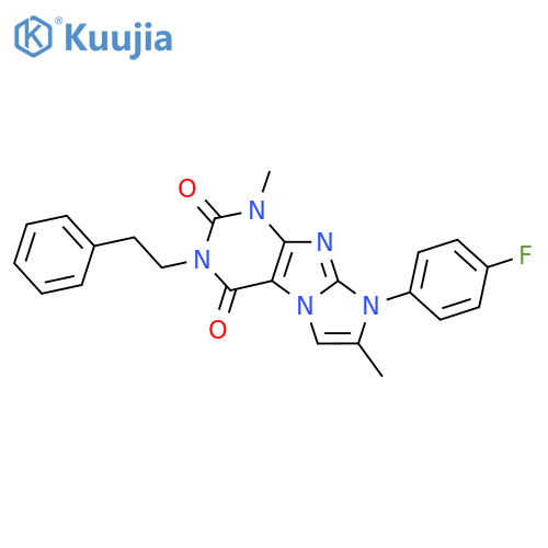 8-(4-fluorophenyl)-1,7-dimethyl-3-(2-phenylethyl)-1H,2H,3H,4H,8H-imidazo1,2-gpurine-2,4-dione structure
