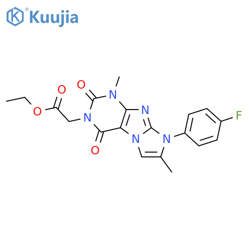ethyl 2-8-(4-fluorophenyl)-1,7-dimethyl-2,4-dioxo-1H,2H,3H,4H,8H-imidazo1,2-gpurin-3-ylacetate structure