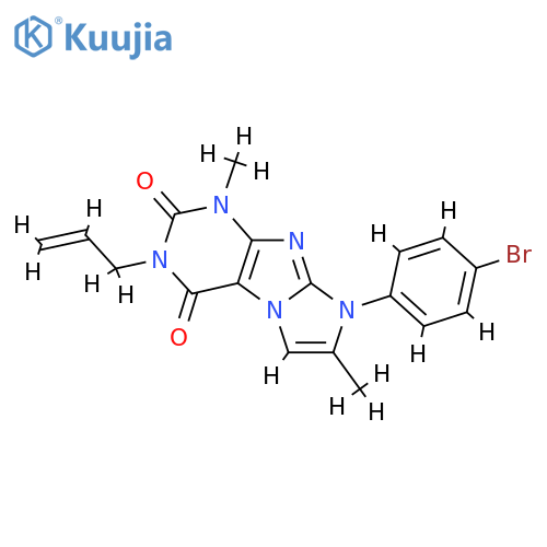 8-(4-bromophenyl)-1,7-dimethyl-3-(prop-2-en-1-yl)-1H,2H,3H,4H,8H-imidazo1,2-gpurine-2,4-dione structure