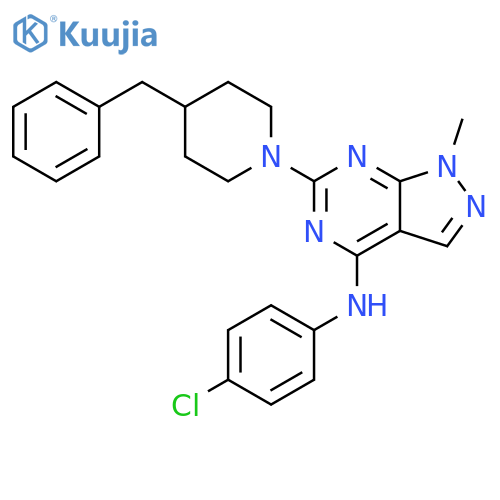 6-(4-benzylpiperidin-1-yl)-N-(4-chlorophenyl)-1-methyl-1H-pyrazolo3,4-dpyrimidin-4-amine structure