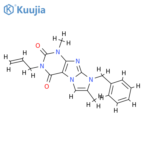 8-benzyl-1,7-dimethyl-3-(prop-2-en-1-yl)-1H,2H,3H,4H,8H-imidazo1,2-gpurine-2,4-dione structure