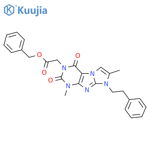 benzyl 2-1,7-dimethyl-2,4-dioxo-8-(2-phenylethyl)-1H,2H,3H,4H,8H-imidazo1,2-gpurin-3-ylacetate structure