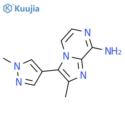 Imidazo[1,2-a]pyrazin-8-amine, 2-methyl-3-(1-methyl-1H-pyrazol-4-yl)- structure