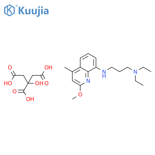 N',N'-diethyl-N-(2-methoxy-4-methylquinolin-8-yl)propane-1,3-diamine;2-hydroxypropane-1,2,3-tricarboxylic acid structure