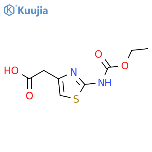 {2-(Ethoxycarbonyl)amino-1,3-thiazol-4-yl}acetic acid structure
