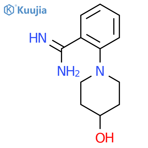2-(4-Hydroxypiperidin-1-yl)benzene-1-carboximidamide structure