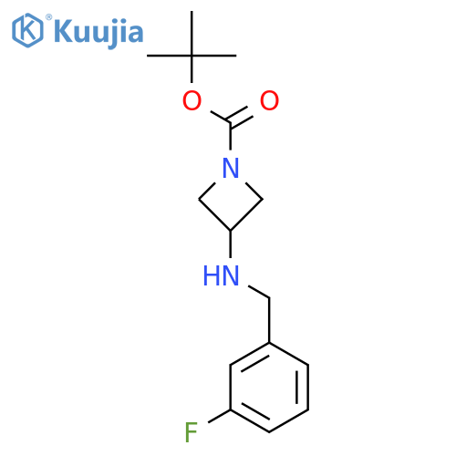 1-Azetidinecarboxylicacid, 3-[[(3-fluorophenyl)methyl]amino]-, 1,1-dimethylethyl ester structure