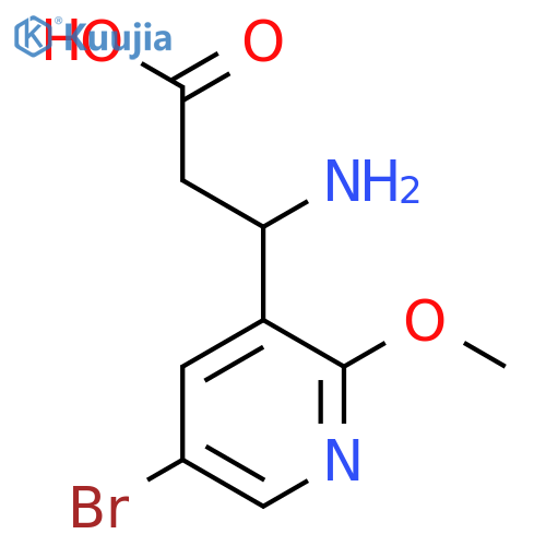 3-amino-3-(5-bromo-2-methoxypyridin-3-yl)propanoic acid structure