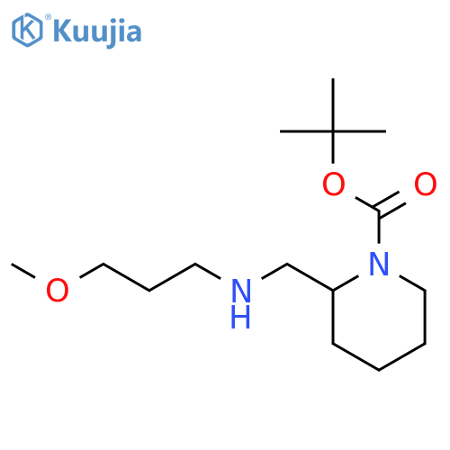 tert-butyl 2-{[(3-methoxypropyl)amino]methyl}piperidine-1-carboxylate structure