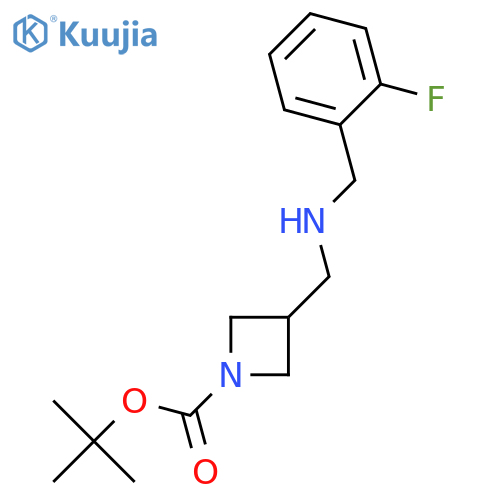 1-Azetidinecarboxylicacid, 3-[[[(2-fluorophenyl)methyl]amino]methyl]-, 1,1-dimethylethyl ester structure