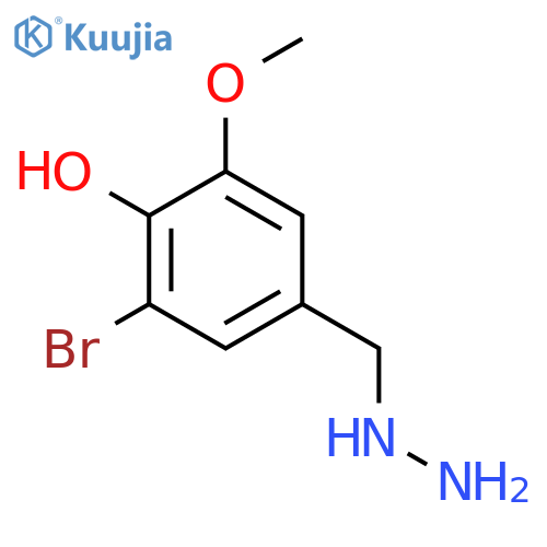 2-bromo-4-(hydrazinylmethyl)-6-methoxyphenol structure