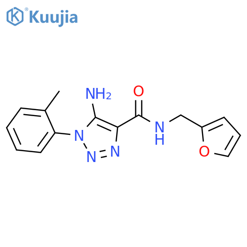 5-amino-N-(furan-2-yl)methyl-1-(2-methylphenyl)-1H-1,2,3-triazole-4-carboxamide structure