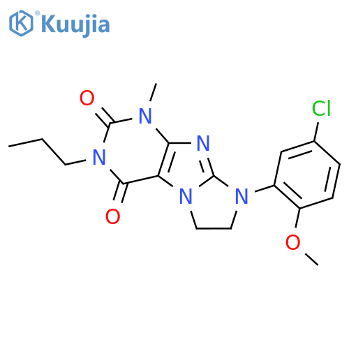 8-(5-chloro-2-methoxyphenyl)-1-methyl-3-propyl-1H,2H,3H,4H,6H,7H,8H-imidazo1,2-gpurine-2,4-dione structure