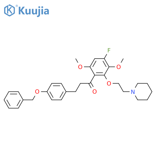 1-Propanone,1-[4-fluoro-3,6-dimethoxy-2-[2-(1-piperidinyl)ethoxy]phenyl]-3-[4-(phenylmethoxy)phenyl]- structure