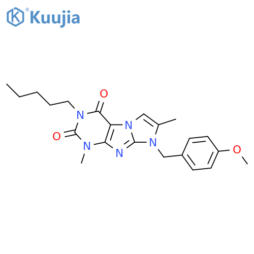 8-(4-methoxyphenyl)methyl-1,7-dimethyl-3-pentyl-1H,2H,3H,4H,8H-imidazo1,2-gpurine-2,4-dione structure