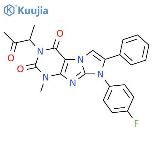 8-(4-fluorophenyl)-1-methyl-3-(3-oxobutan-2-yl)-7-phenyl-1H,2H,3H,4H,8H-imidazo1,2-gpurine-2,4-dione structure