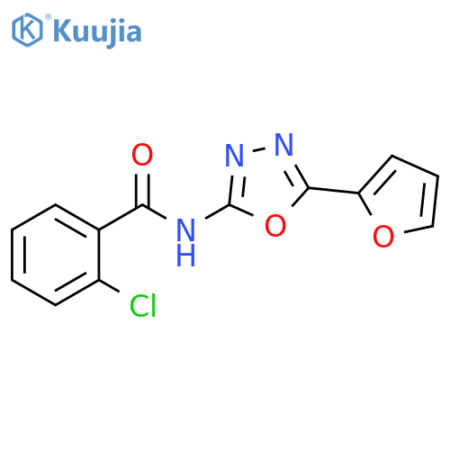 2-chloro-N-5-(furan-2-yl)-1,3,4-oxadiazol-2-ylbenzamide structure