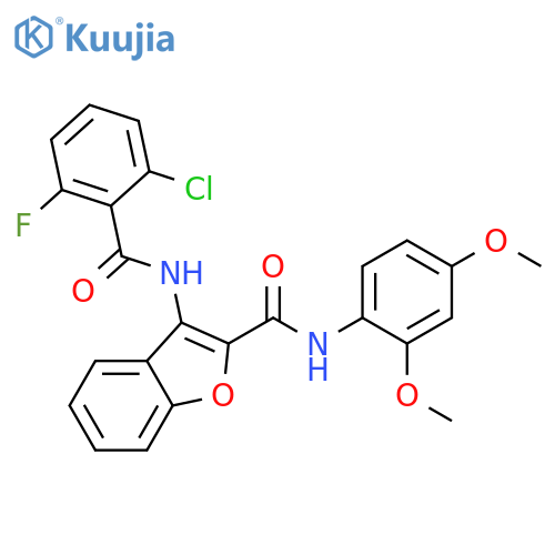 3-(2-chloro-6-fluorobenzamido)-N-(2,4-dimethoxyphenyl)-1-benzofuran-2-carboxamide structure
