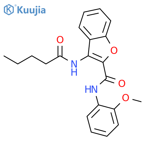 N-(2-methoxyphenyl)-3-pentanamido-1-benzofuran-2-carboxamide structure