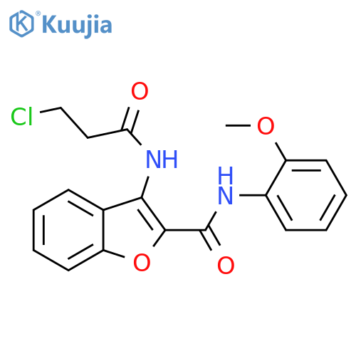 3-(3-chloropropanamido)-N-(2-methoxyphenyl)-1-benzofuran-2-carboxamide structure