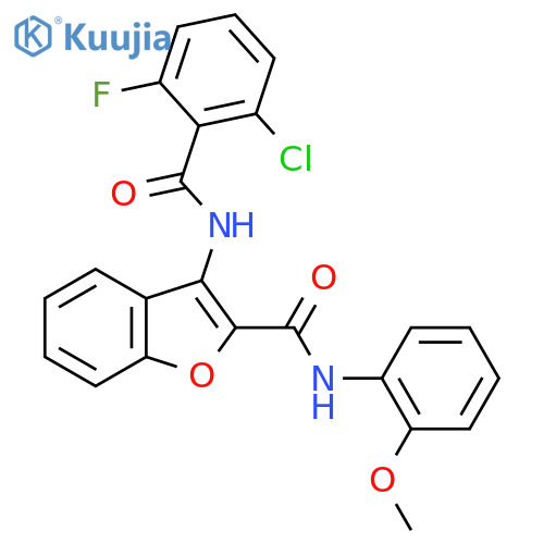 3-(2-chloro-6-fluorobenzamido)-N-(2-methoxyphenyl)-1-benzofuran-2-carboxamide structure