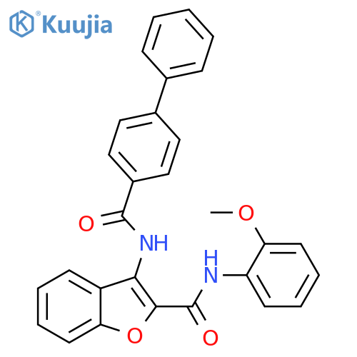 3-{1,1'-biphenyl-4-amido}-N-(2-methoxyphenyl)-1-benzofuran-2-carboxamide structure