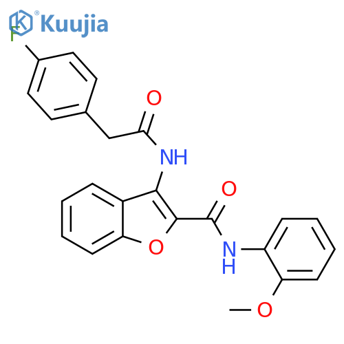 3-2-(4-fluorophenyl)acetamido-N-(2-methoxyphenyl)-1-benzofuran-2-carboxamide structure