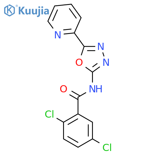 2,5-dichloro-N-(5-(pyridin-2-yl)-1,3,4-oxadiazol-2-yl)benzamide structure