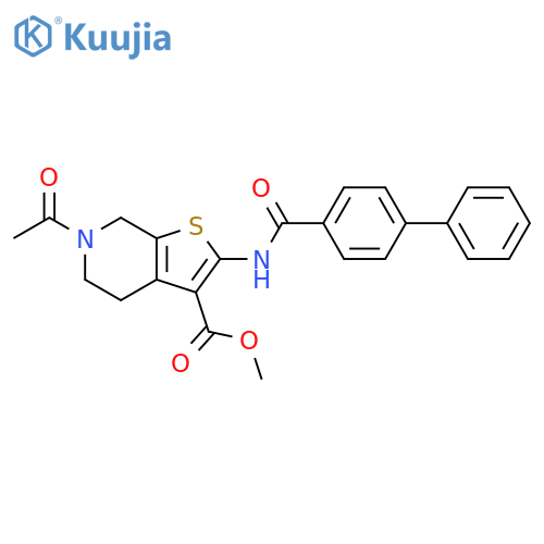 methyl 6-acetyl-2-{1,1'-biphenyl-4-amido}-4H,5H,6H,7H-thieno2,3-cpyridine-3-carboxylate structure