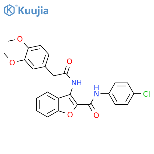 N-(4-chlorophenyl)-3-2-(3,4-dimethoxyphenyl)acetamido-1-benzofuran-2-carboxamide structure