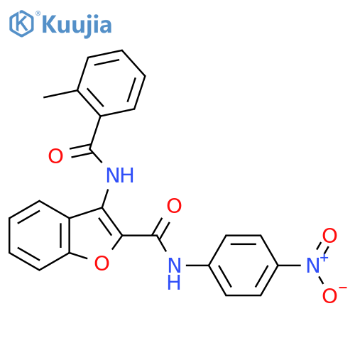 3-(2-methylbenzamido)-N-(4-nitrophenyl)-1-benzofuran-2-carboxamide structure